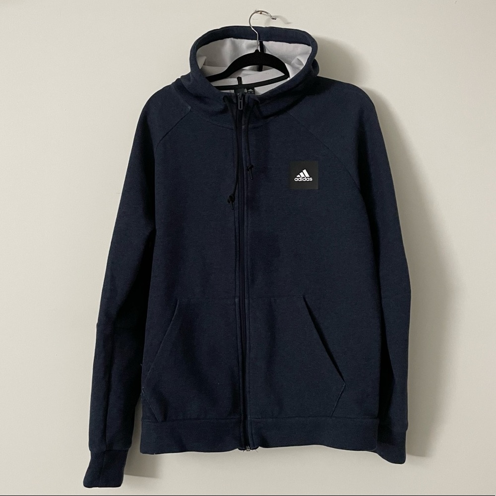 Adidas men’s zip up hoodie in large blue